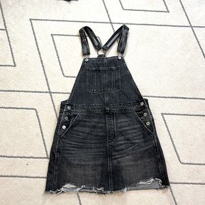 AE black denim overall dress